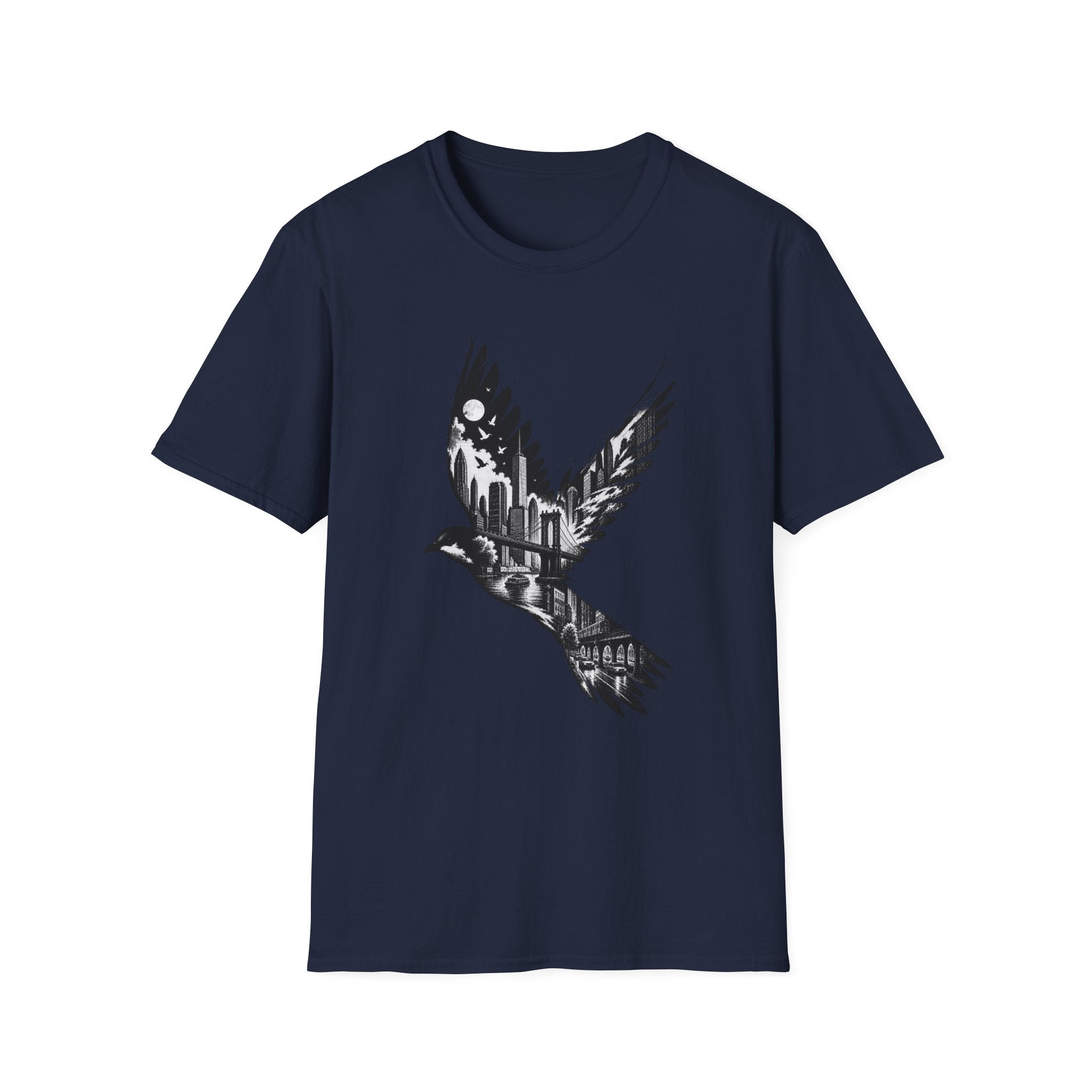 New York Cityscape Bird in Flight T-Shirt