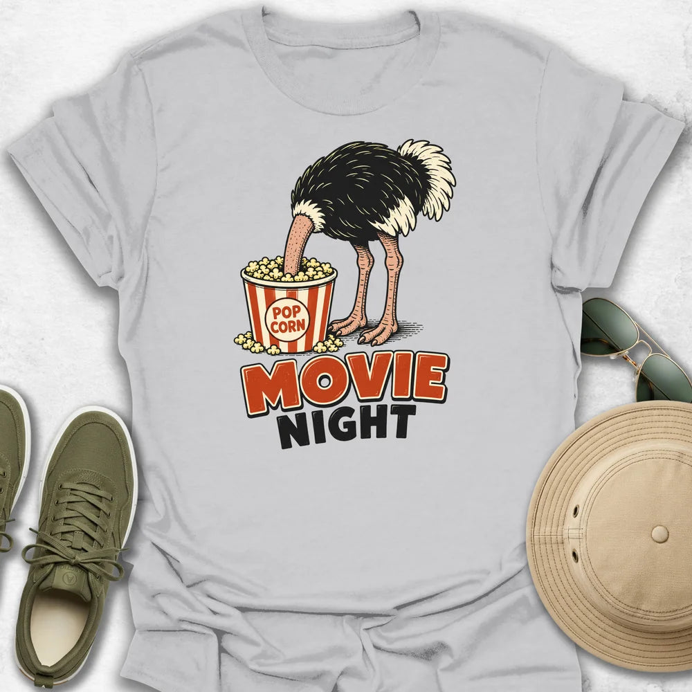 Ostrich Movie Night T-Shirt