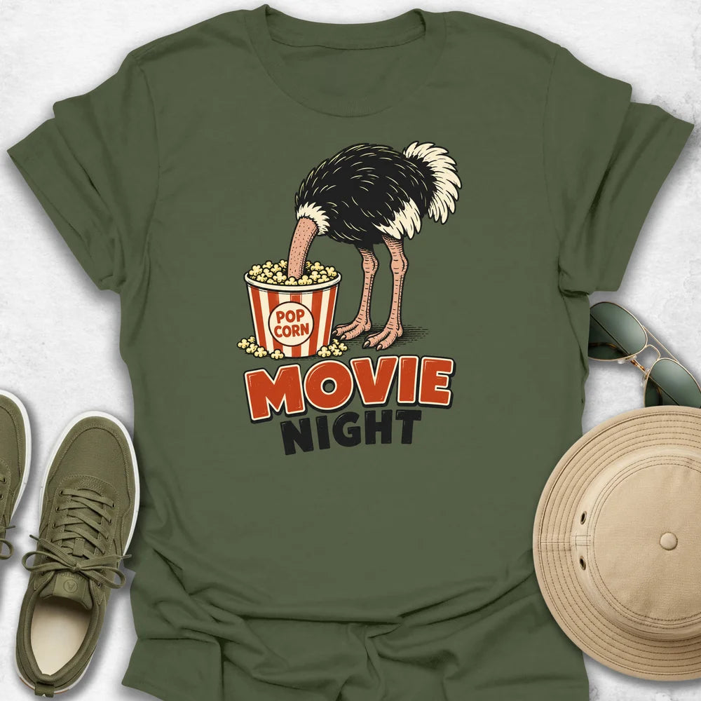 Ostrich Movie Night T-Shirt
