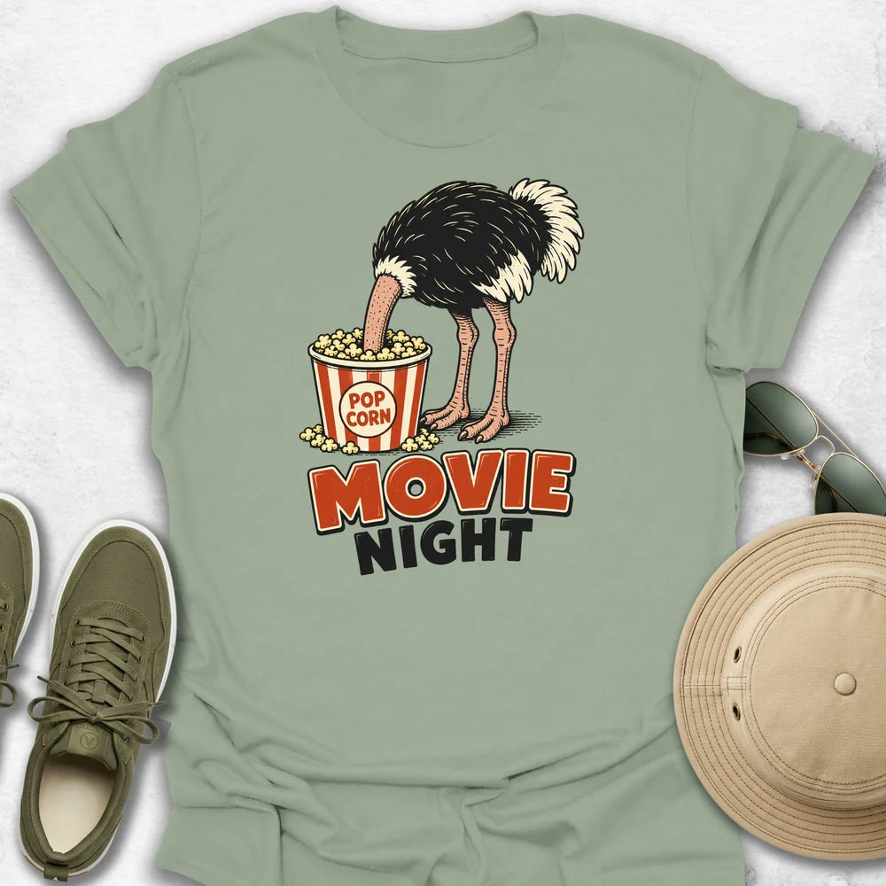 Ostrich Movie Night T-Shirt