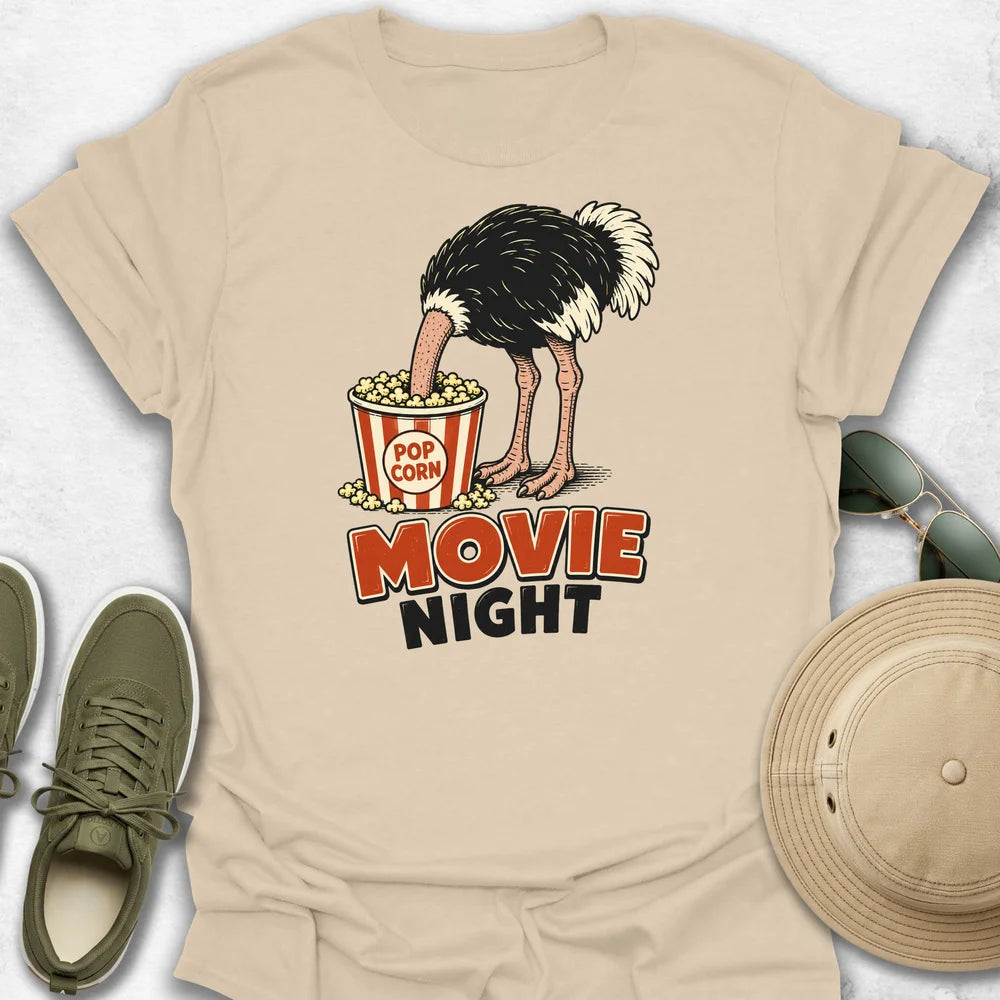 Ostrich Movie Night T-Shirt