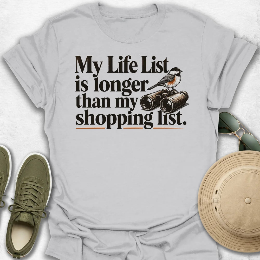 My Life List vs Shopping List T-Shirt