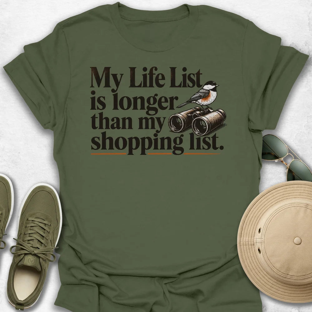 My Life List vs Shopping List T-Shirt