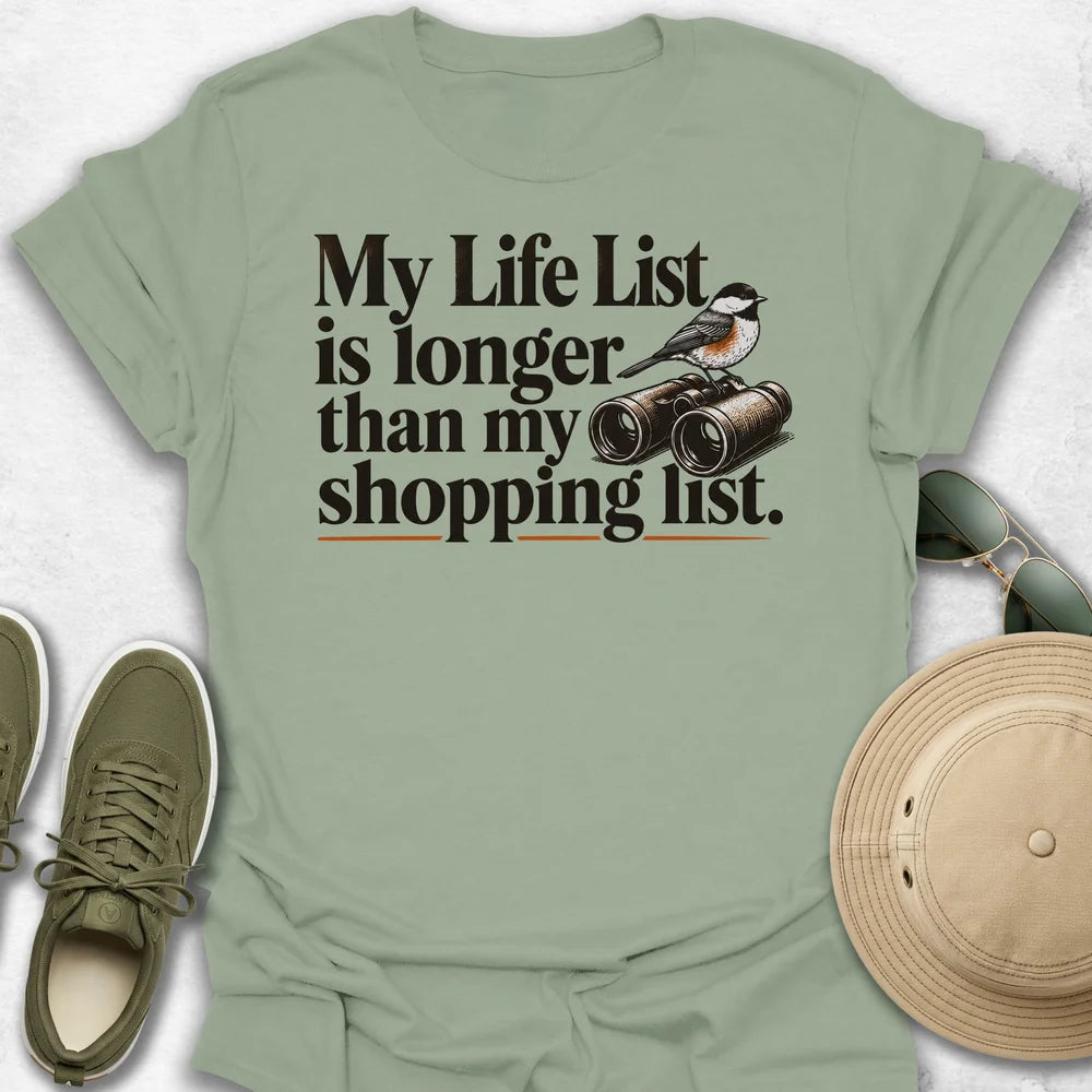 My Life List vs Shopping List T-Shirt