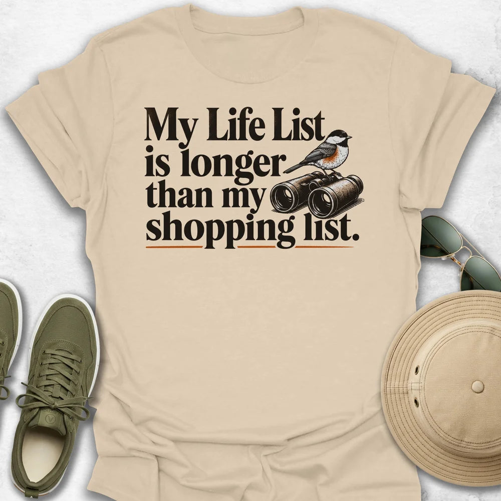 My Life List vs Shopping List T-Shirt