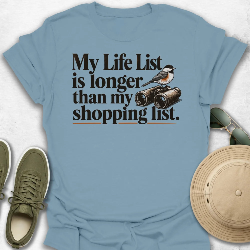My Life List vs Shopping List T-Shirt