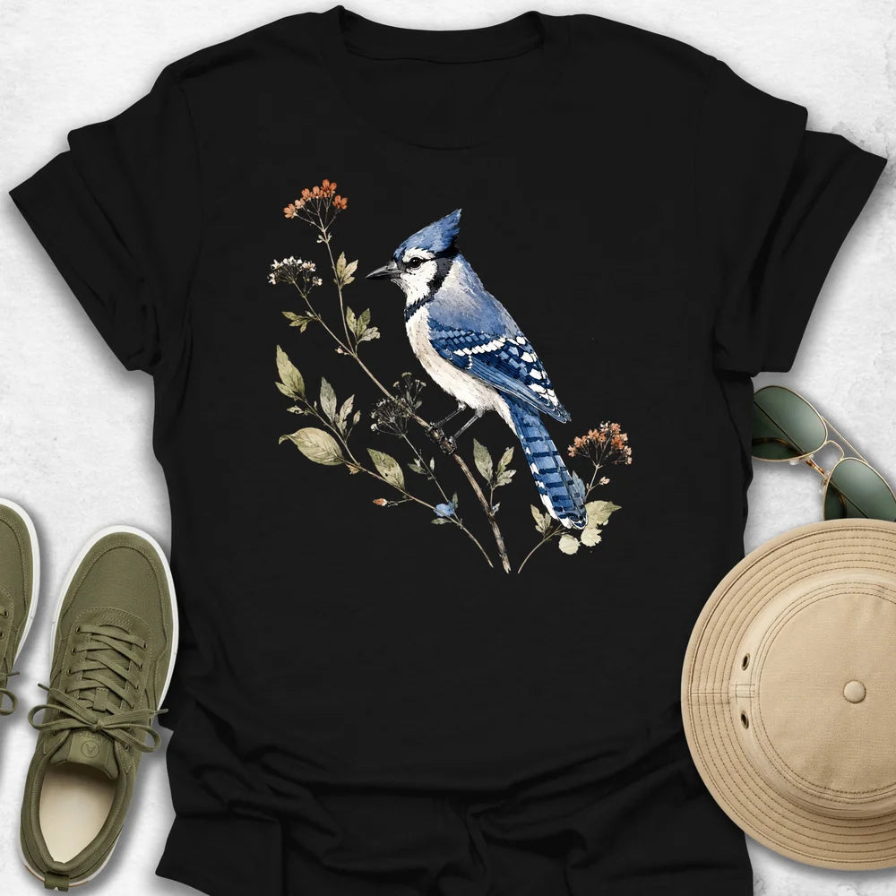 Blue Jay Wildflowers T-Shirt