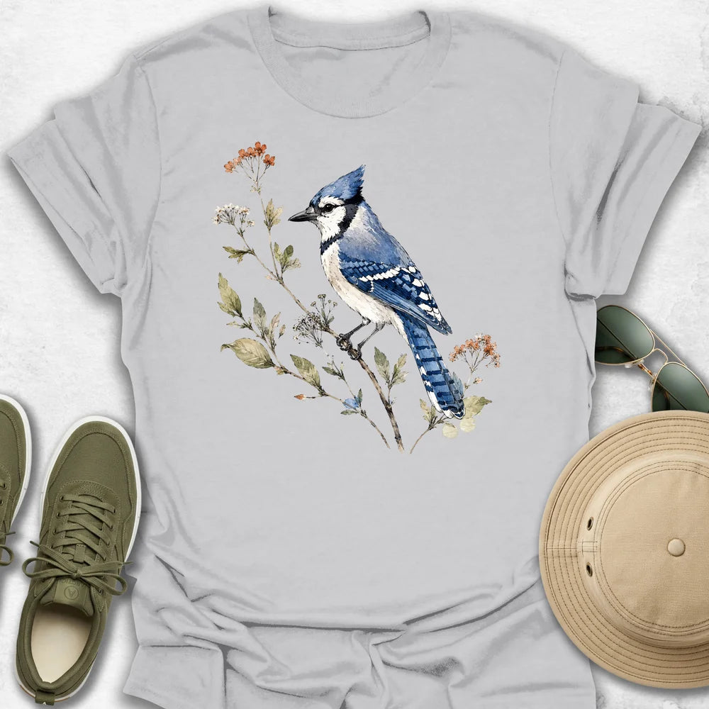 Blue Jay Wildflowers T-Shirt