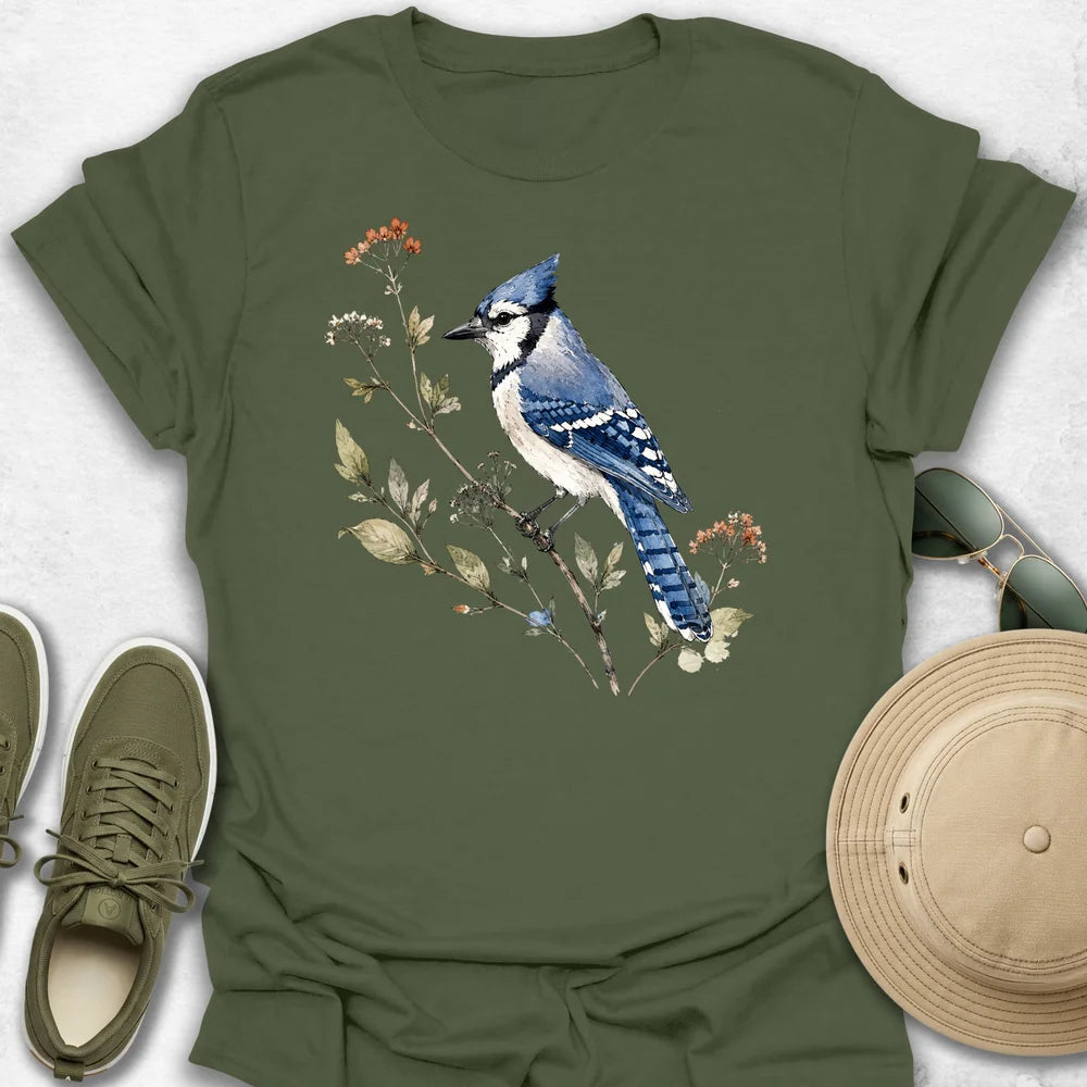 Blue Jay Wildflowers T-Shirt