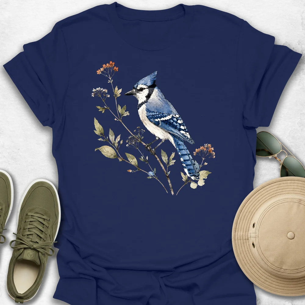 Blue Jay Wildflowers T-Shirt