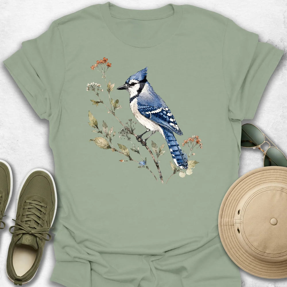 Blue Jay Wildflowers T-Shirt