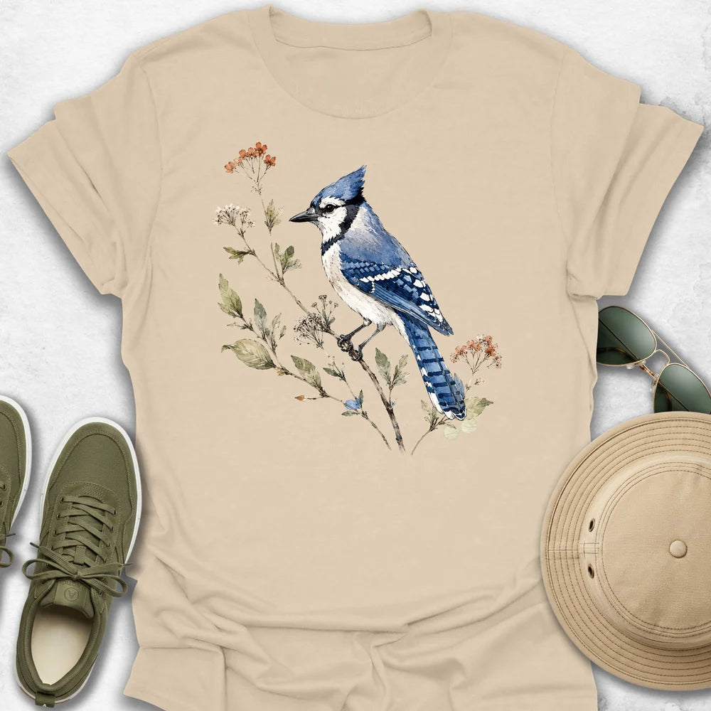 Blue Jay Wildflowers T-Shirt