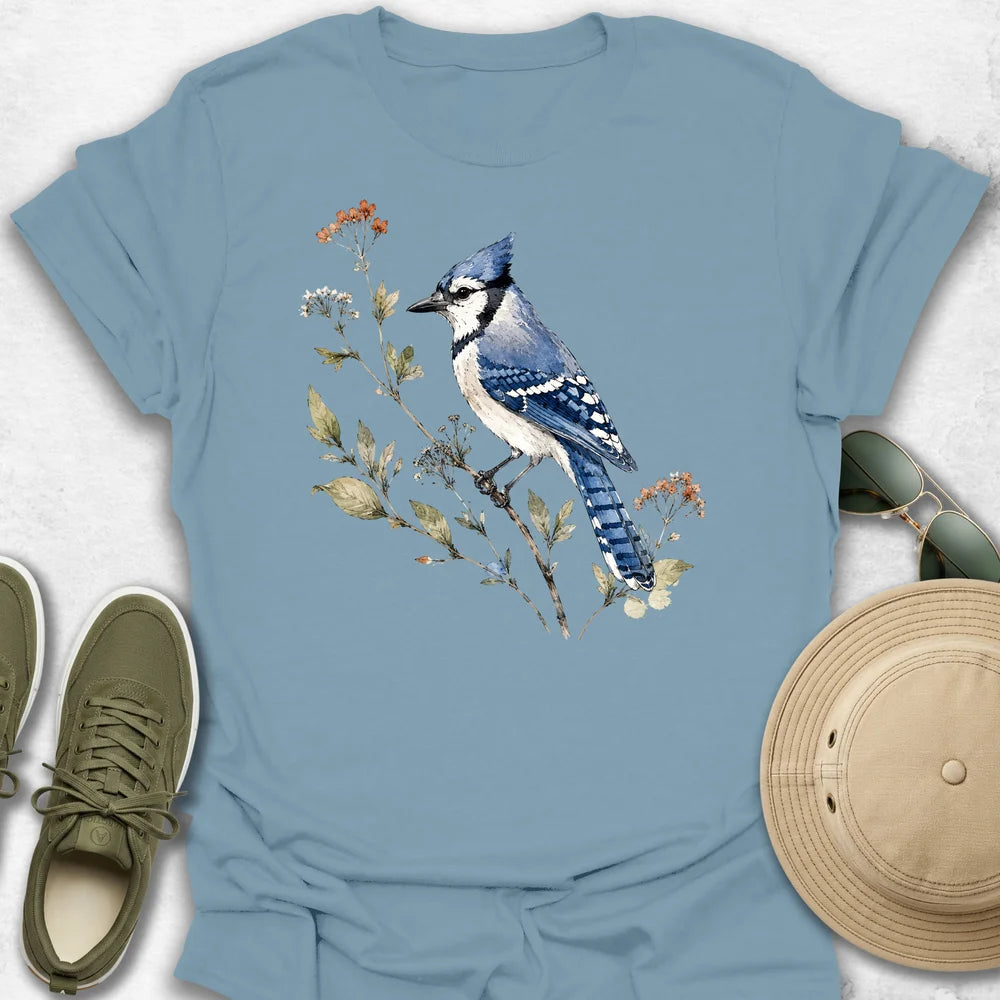 Blue Jay Wildflowers T-Shirt