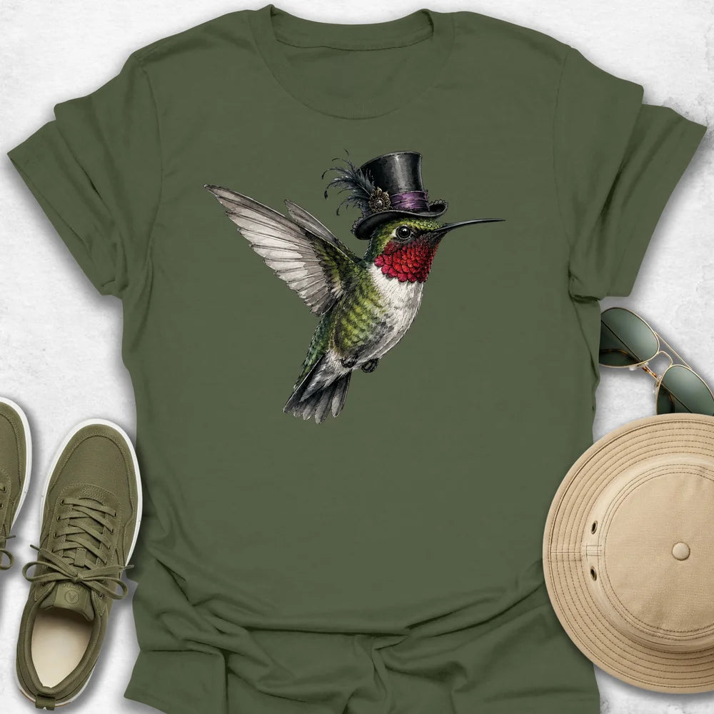 Hummingbird With a Dapper Top Hat T-Shirt