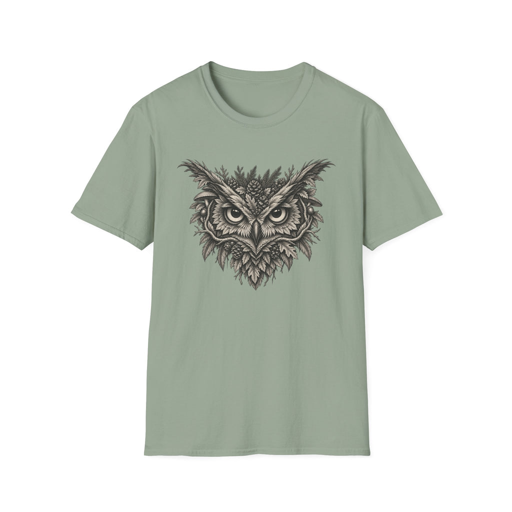 Botanical Owl Engraving T-Shirt
