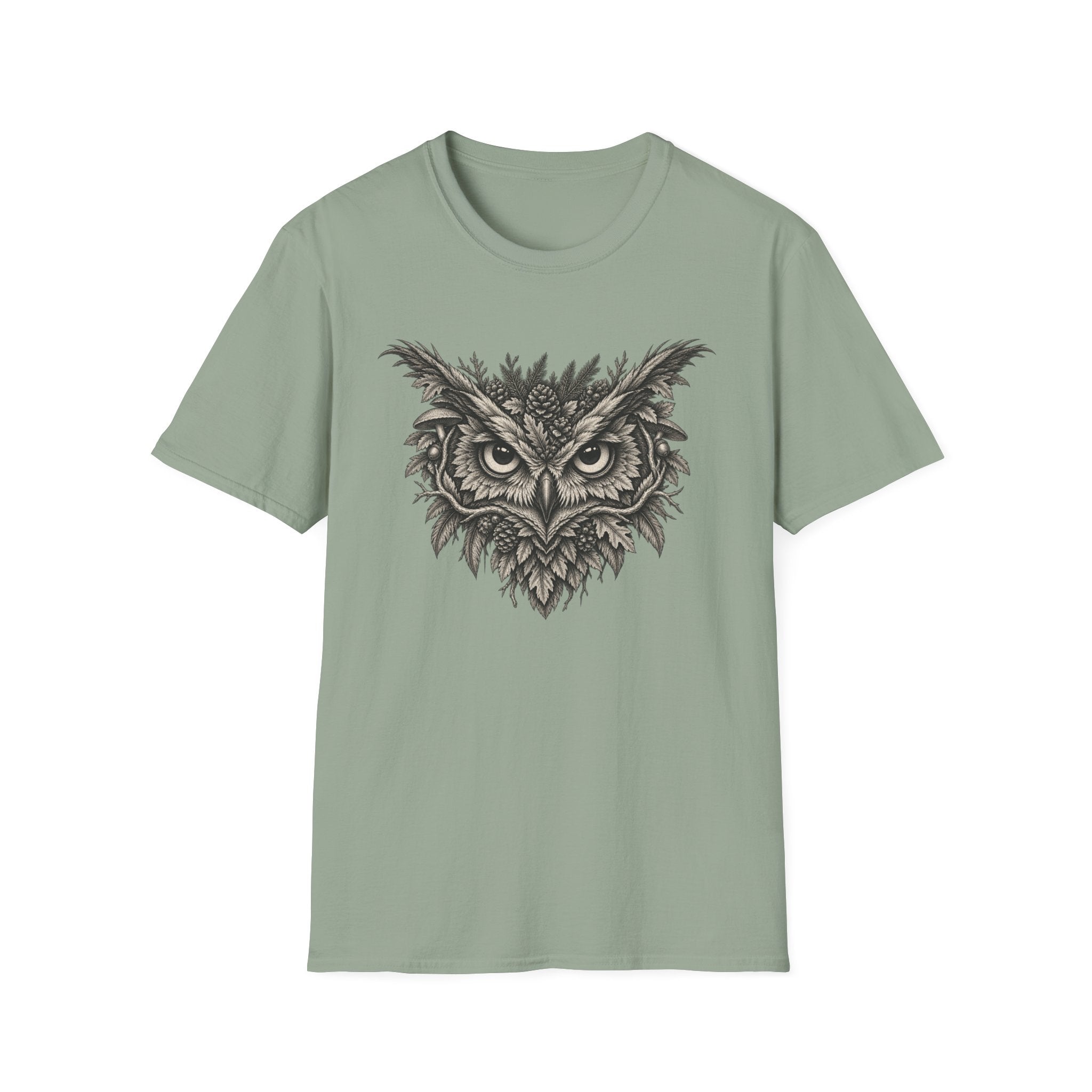 Botanical Owl Engraving T-Shirt