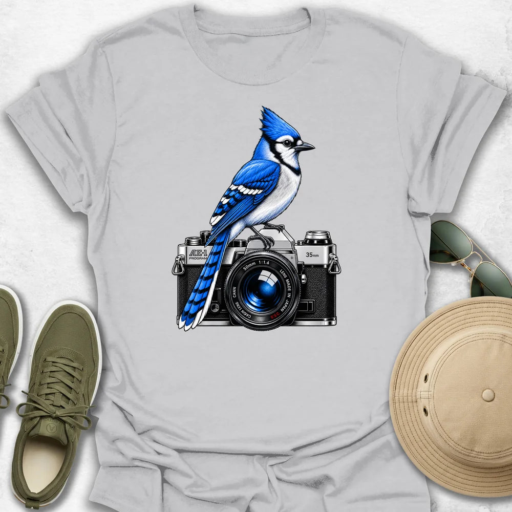 Blue Jay on Camera T-Shirt