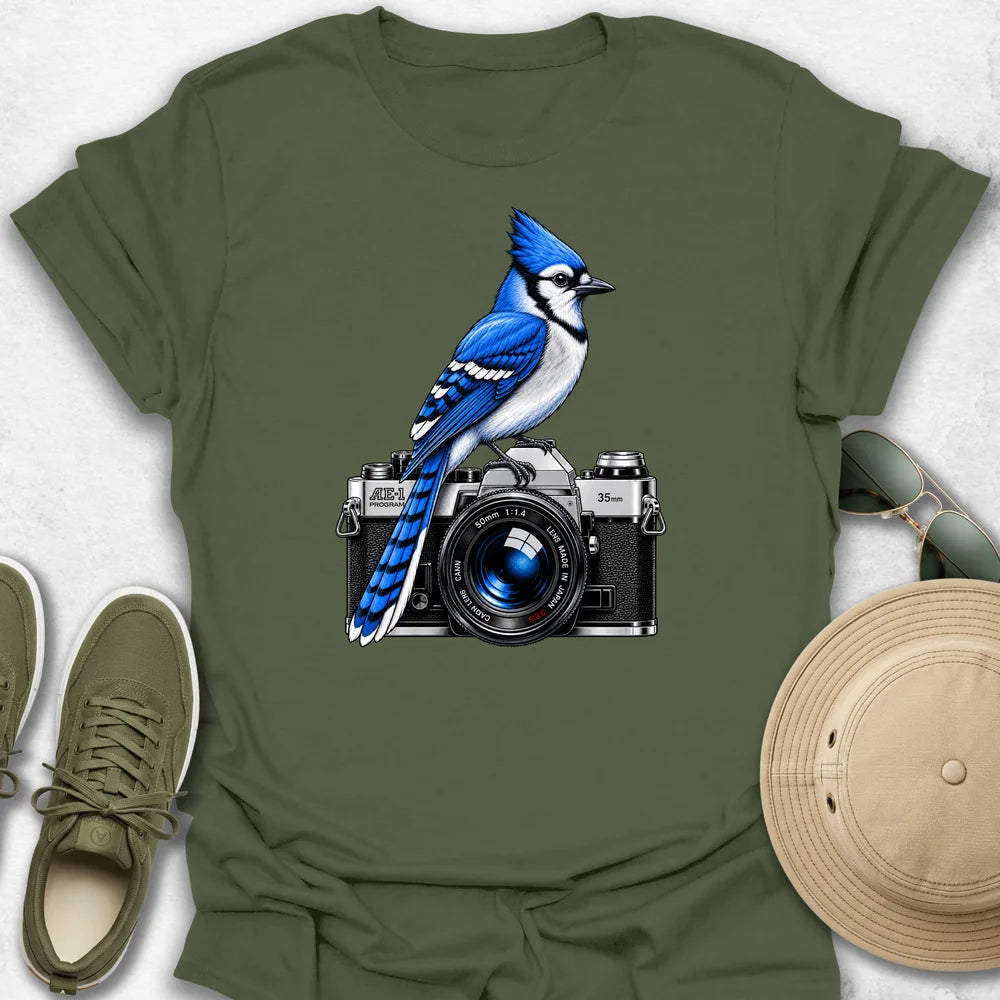Blue Jay on Camera T-Shirt