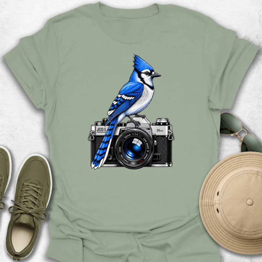 Blue Jay on Camera T-Shirt