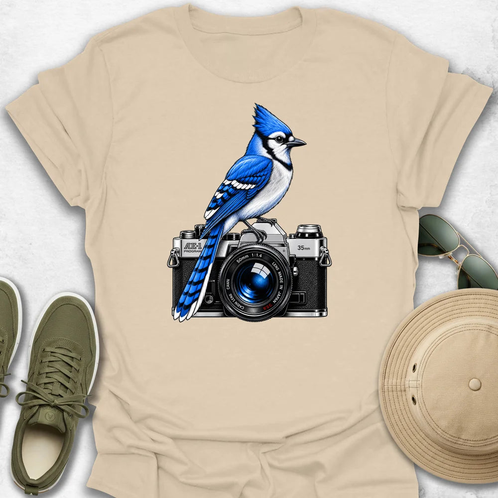 Blue Jay on Camera T-Shirt