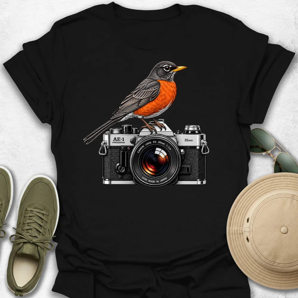 American Robin on Camera T-Shirt
