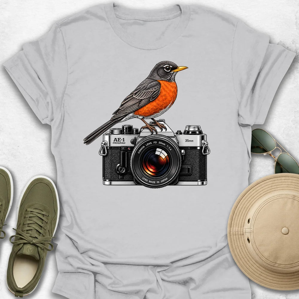 American Robin on Camera T-Shirt
