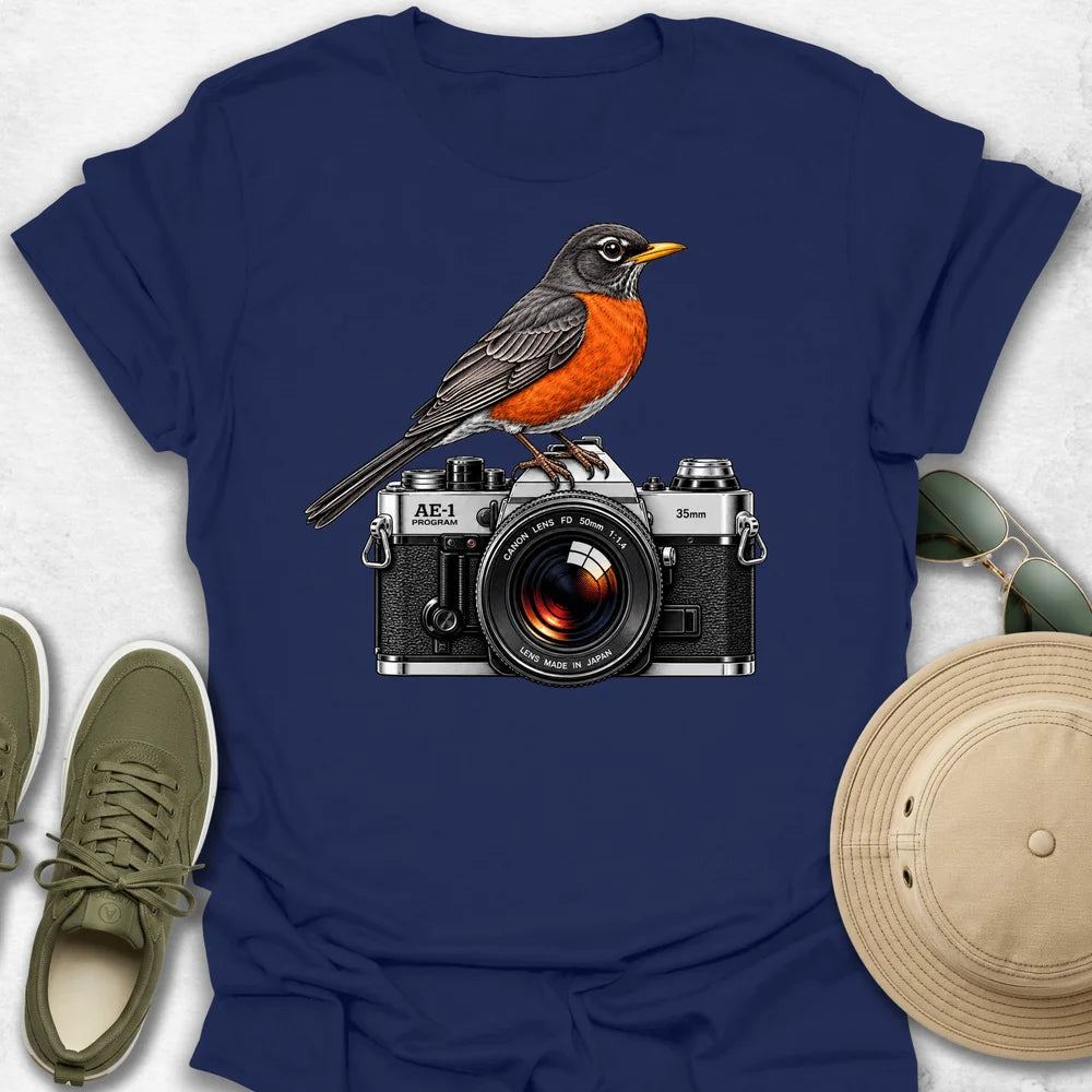 American Robin on Camera T-Shirt