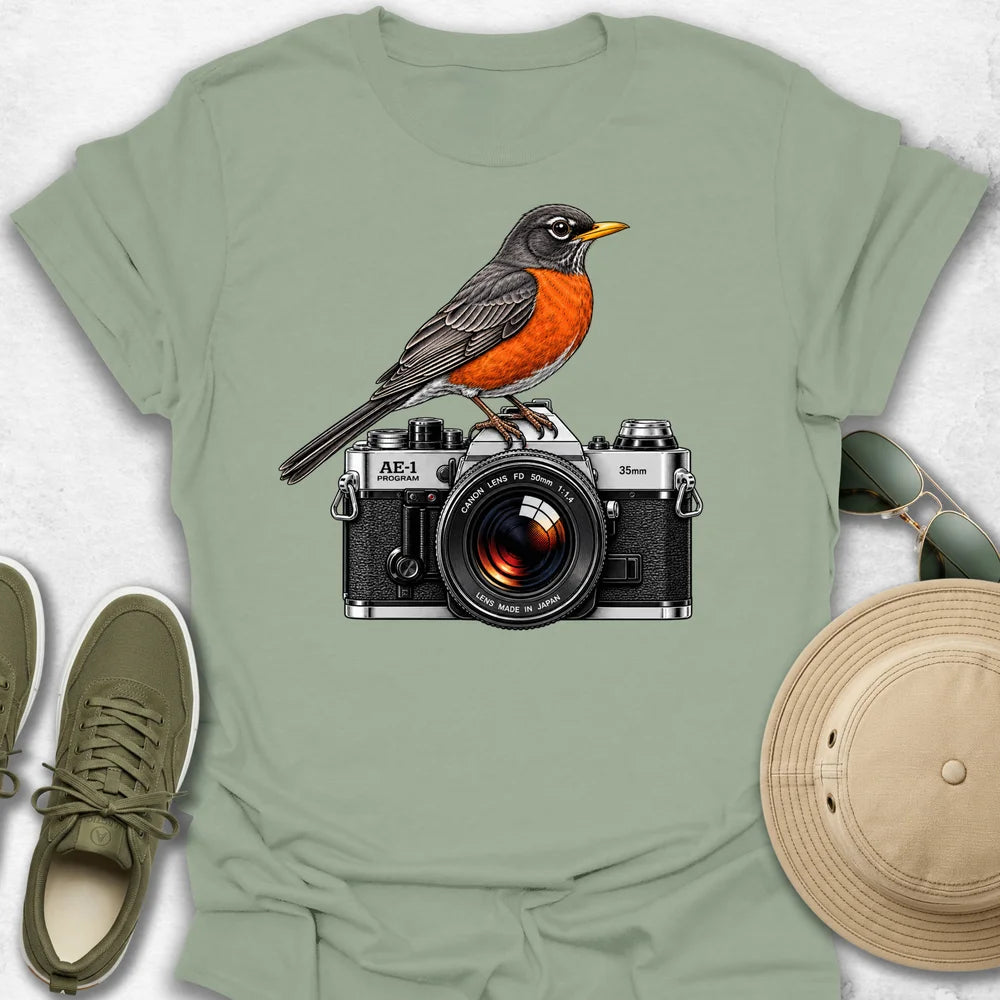 American Robin on Camera T-Shirt