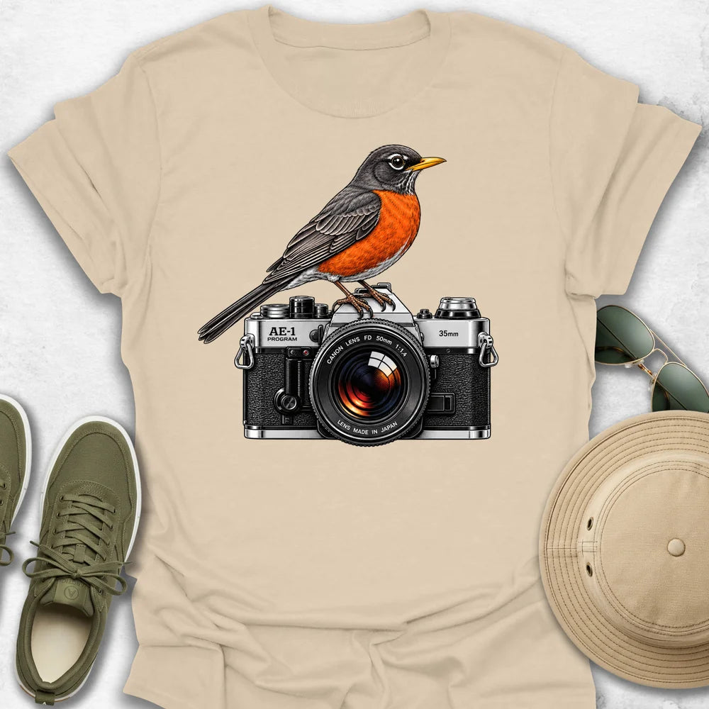 American Robin on Camera T-Shirt
