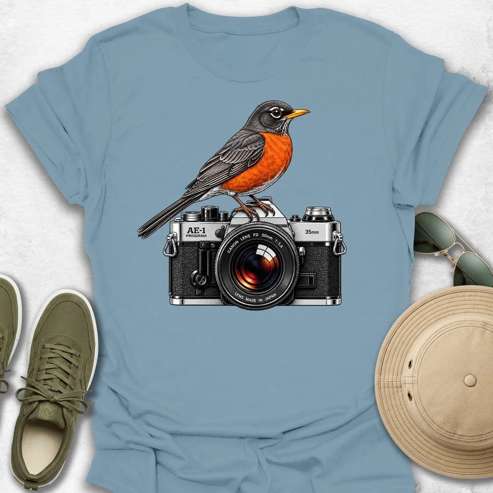 American Robin on Camera T-Shirt