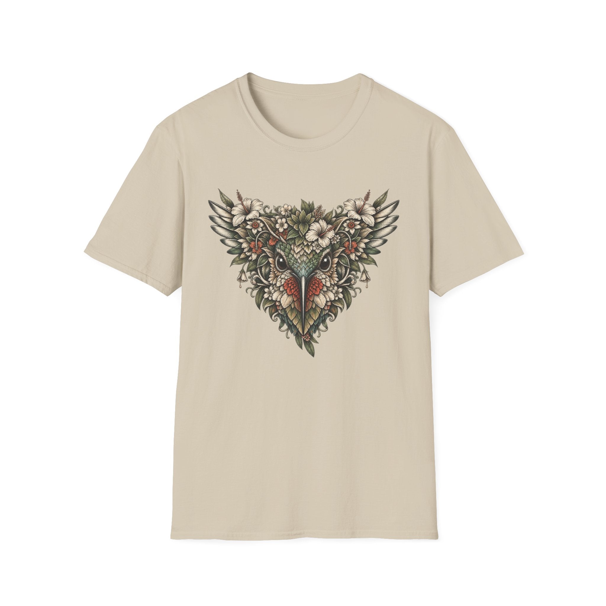 Botanical Hummingbird Floral Mask T-Shirt
