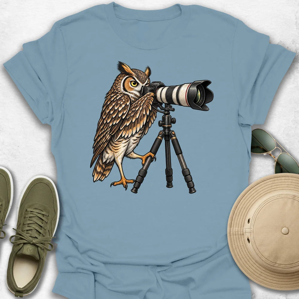 Great Horned Owl Photographer T-Shirt