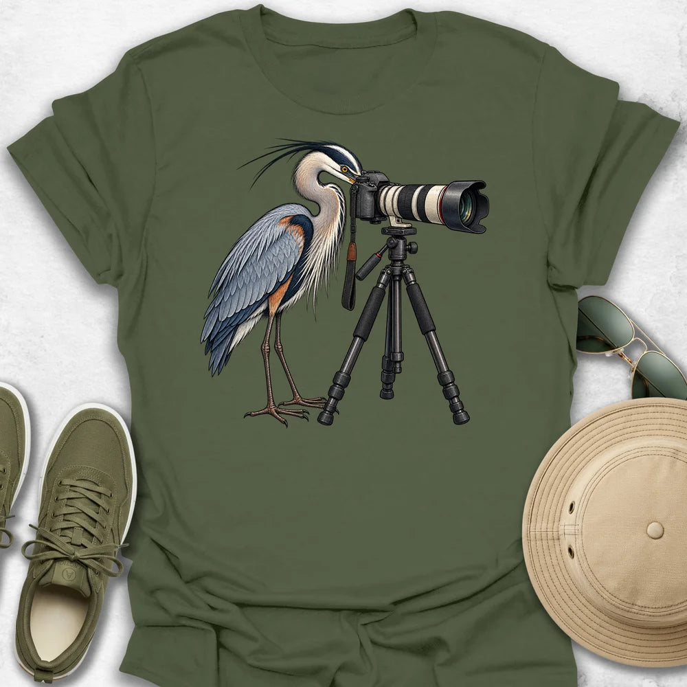 Heron Photographer T-Shirt