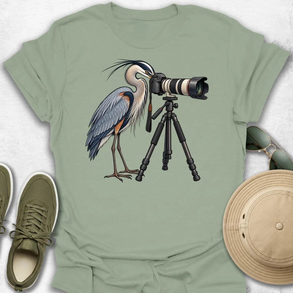 Heron Photographer T-Shirt