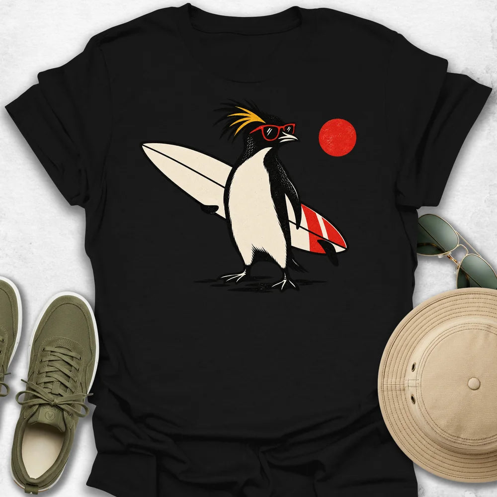 Cool Penguin Surfer T-Shirt