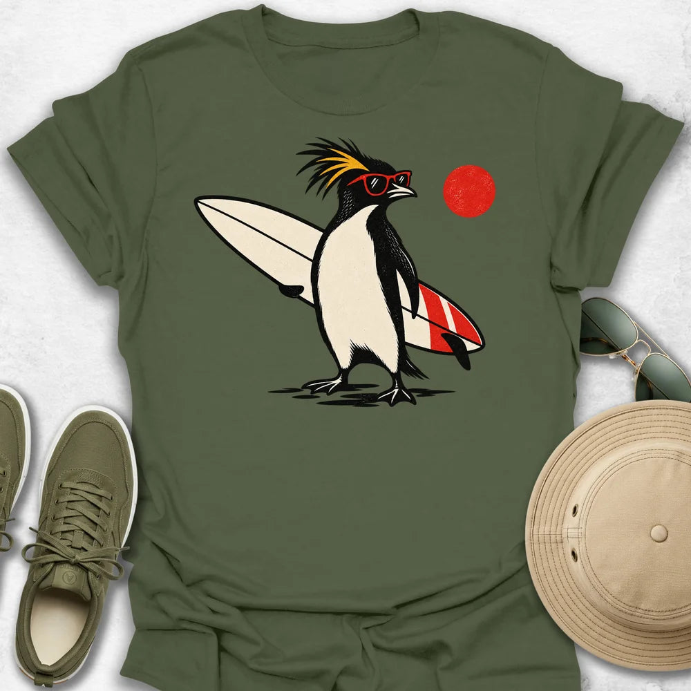 Cool Penguin Surfer T-Shirt