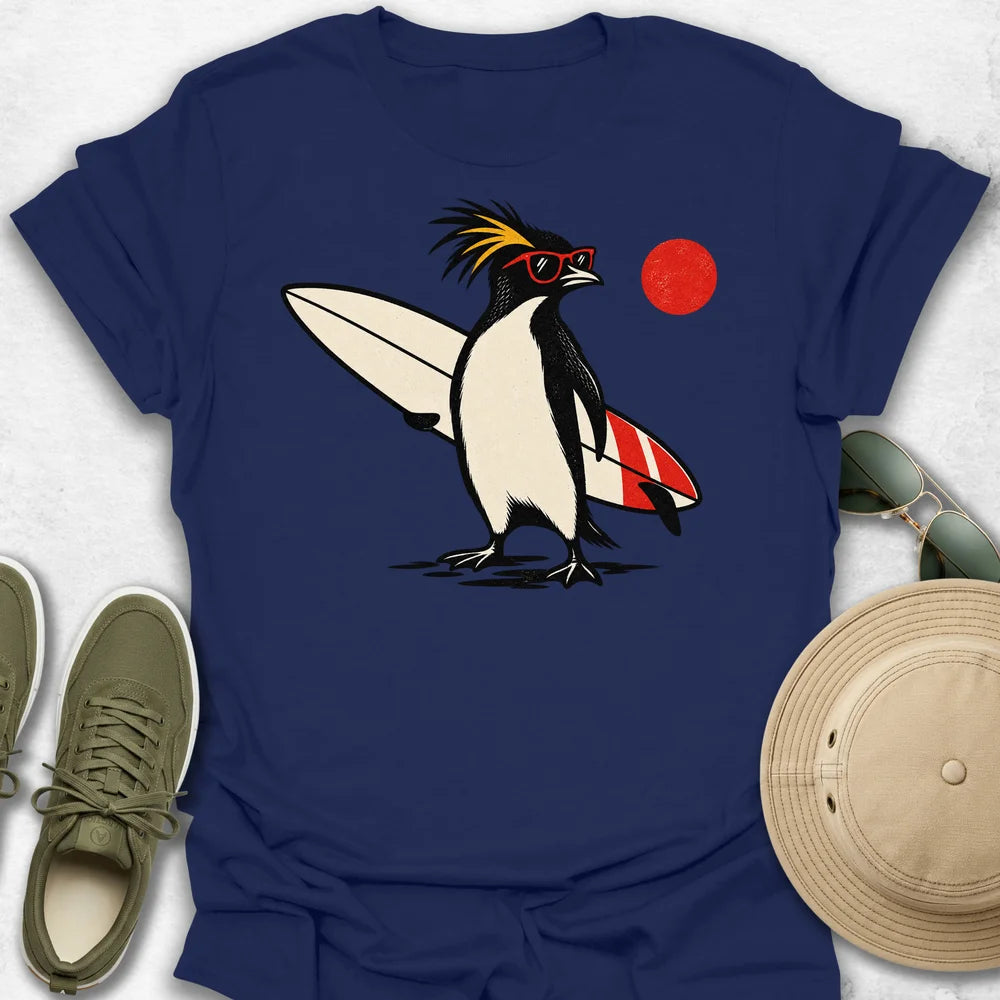 Cool Penguin Surfer T-Shirt