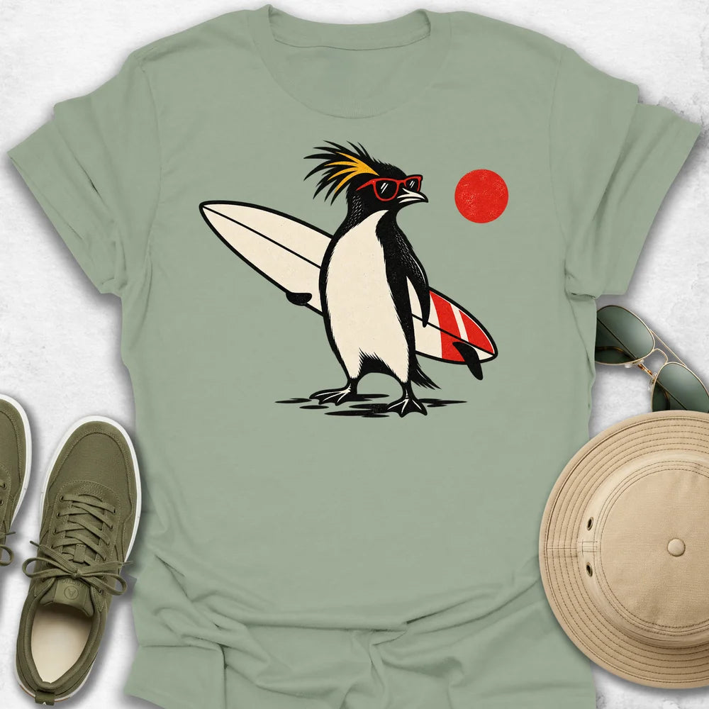 Cool Penguin Surfer T-Shirt
