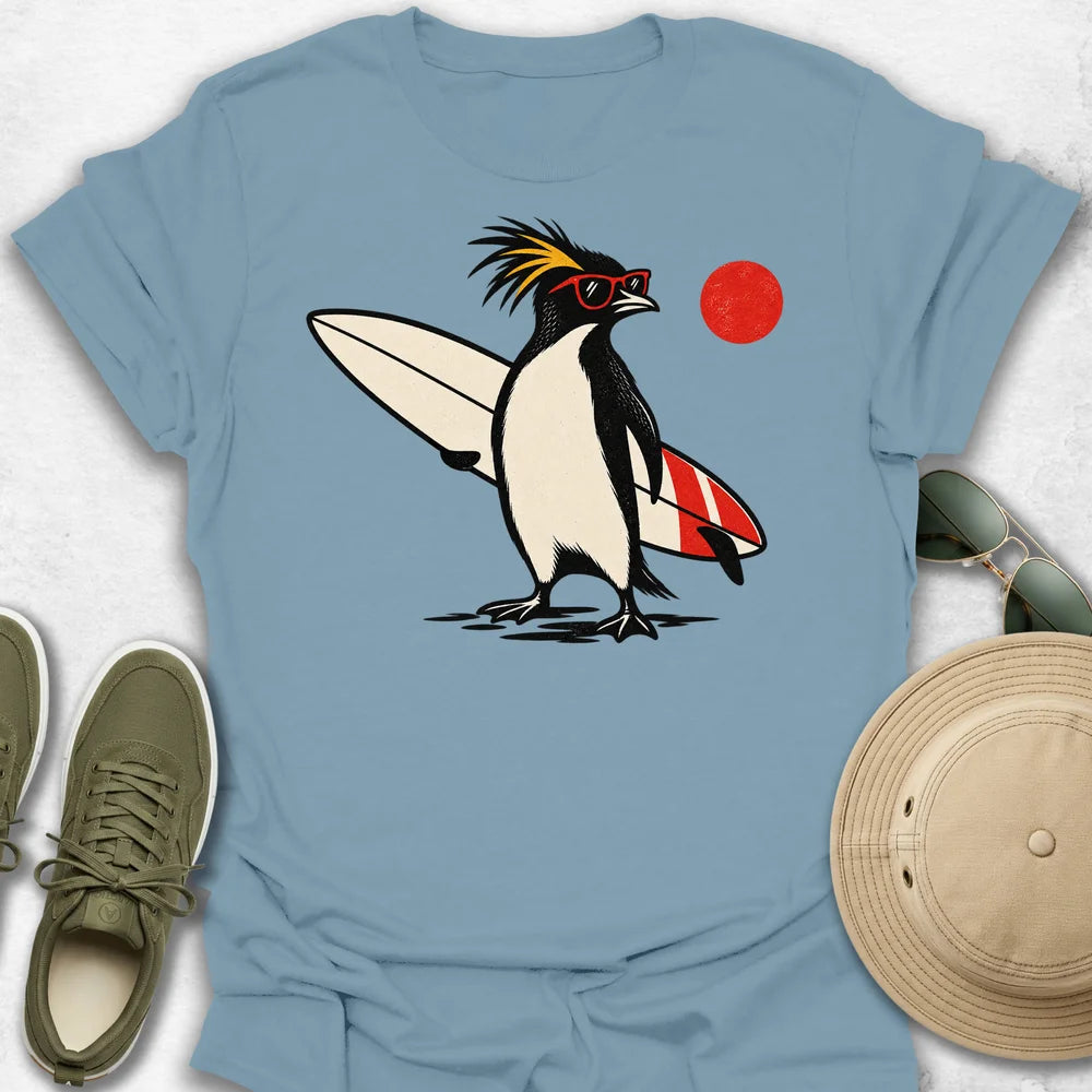 Cool Penguin Surfer T-Shirt