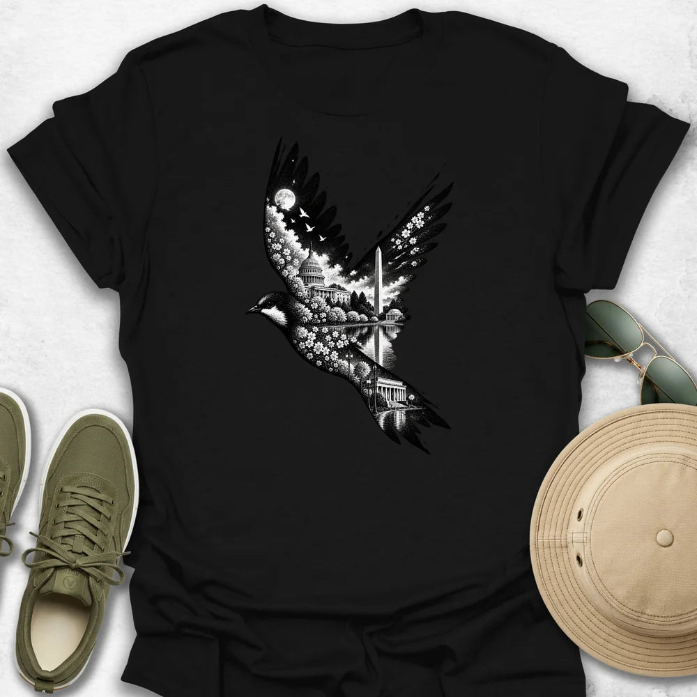 Washington Cityscape Bird in Flight T-Shirt