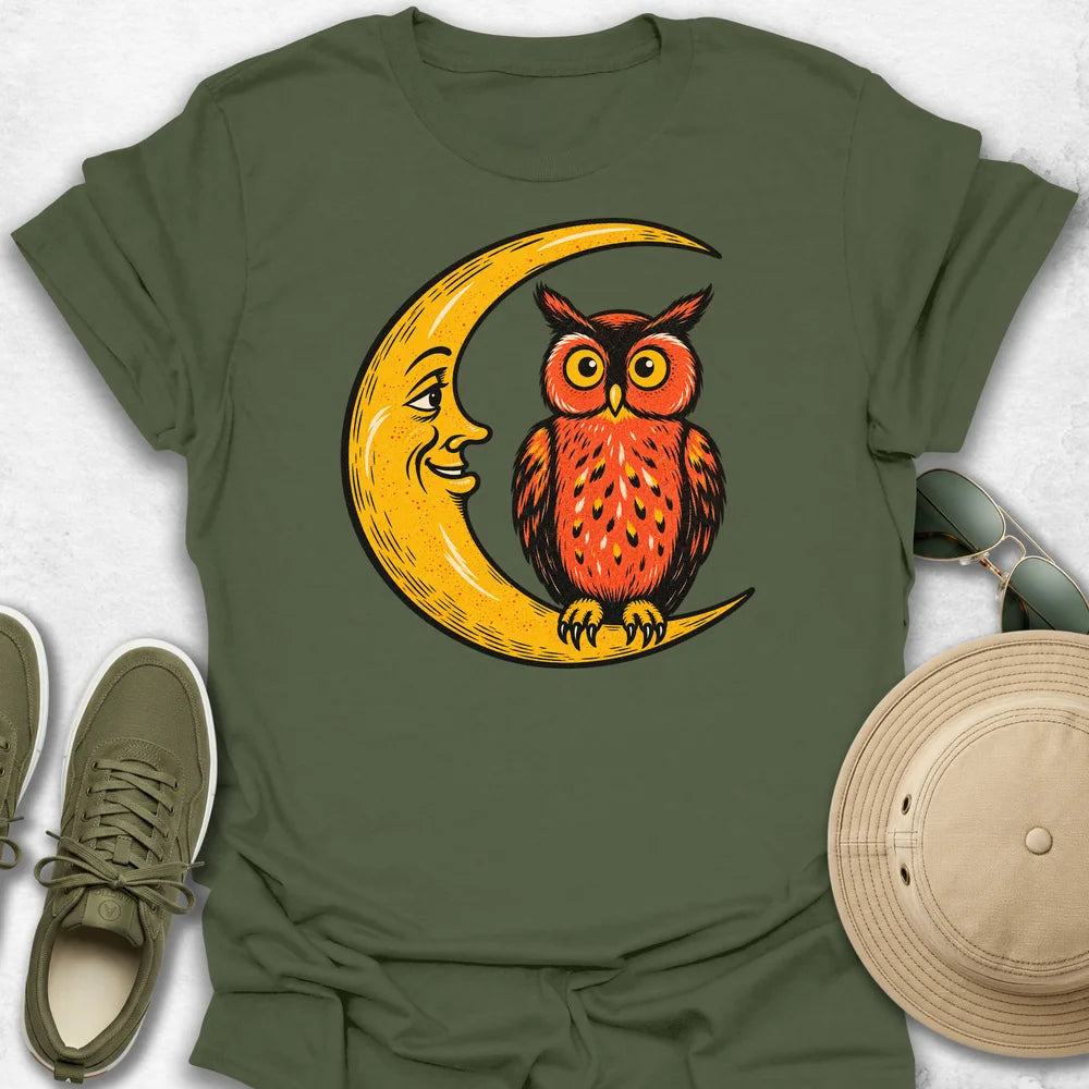 Crescent Moon and Owl T-Shirt