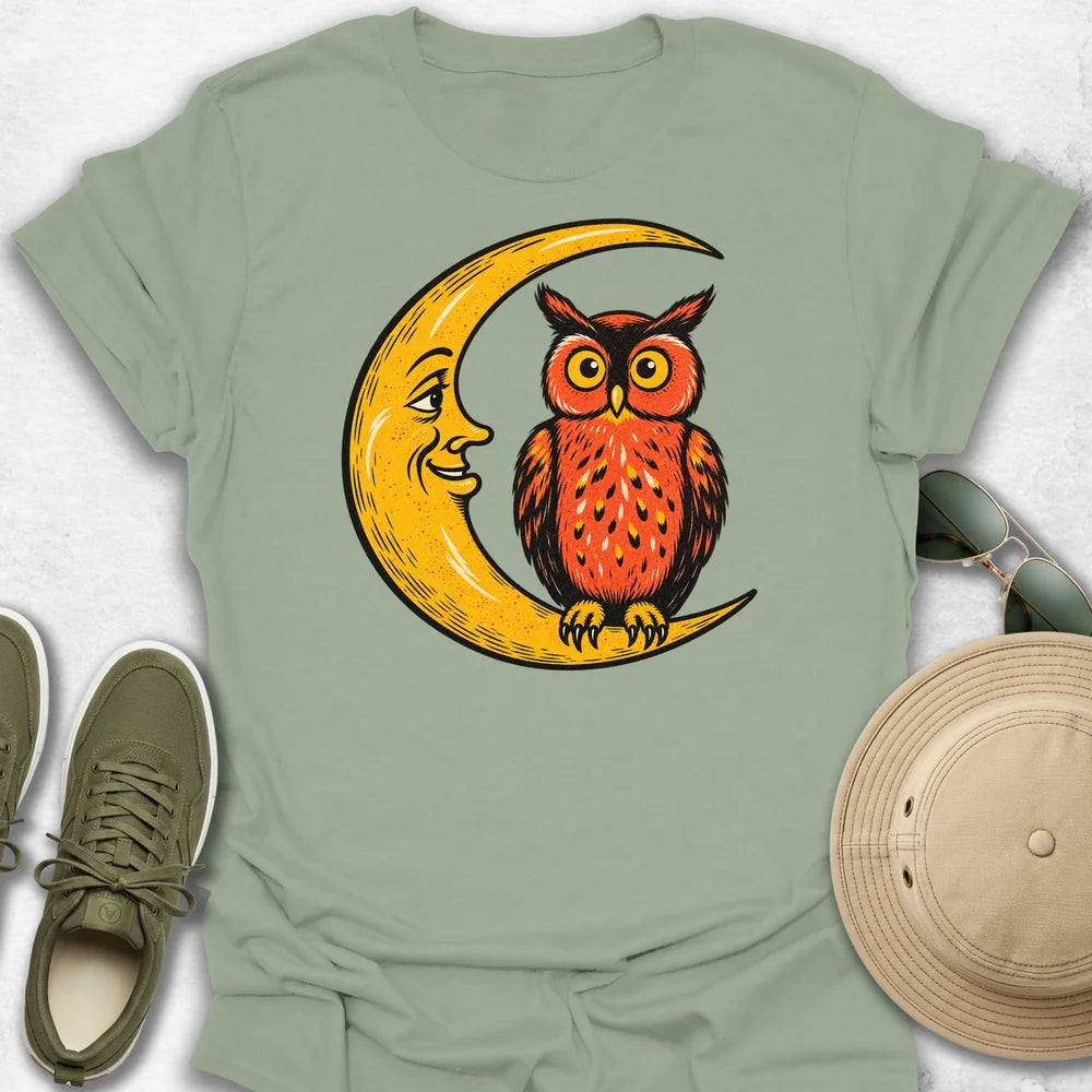 Crescent Moon and Owl T-Shirt