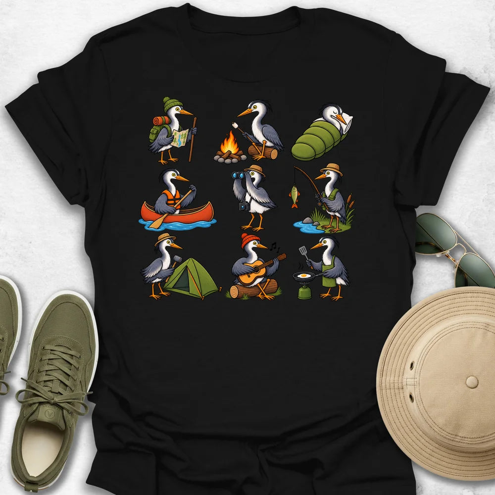 Camping Heron Adventure T-Shirt