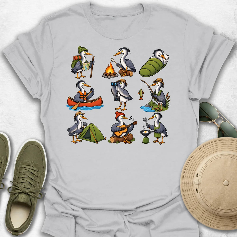 Camping Heron Adventure T-Shirt