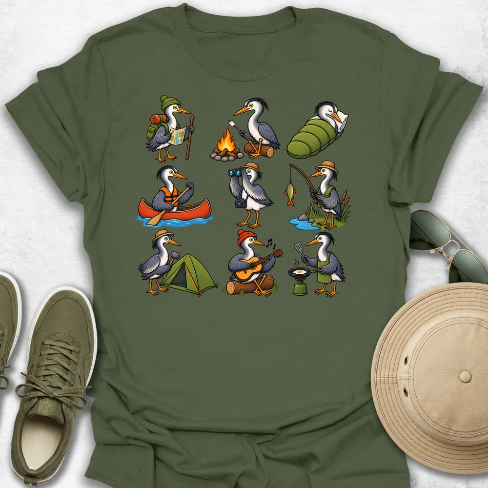 Camping Heron Adventure T-Shirt