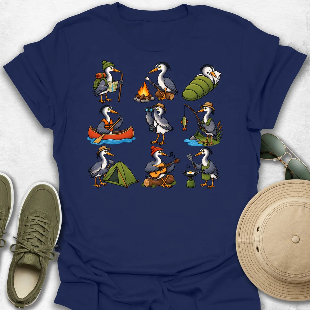 Camping Heron Adventure T-Shirt