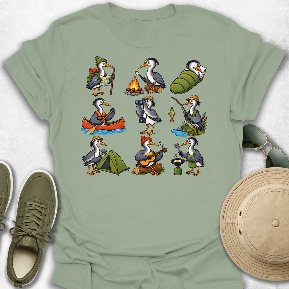 Camping Heron Adventure T-Shirt