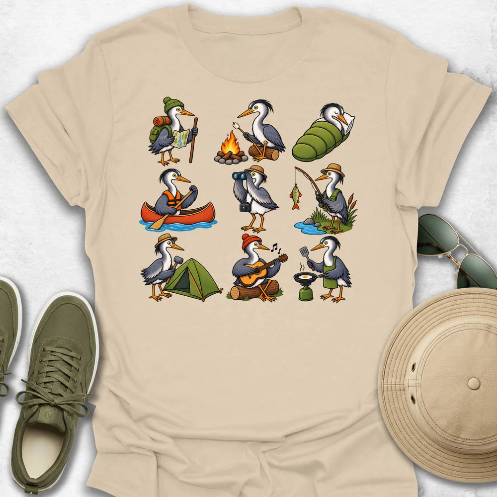 Camping Heron Adventure T-Shirt