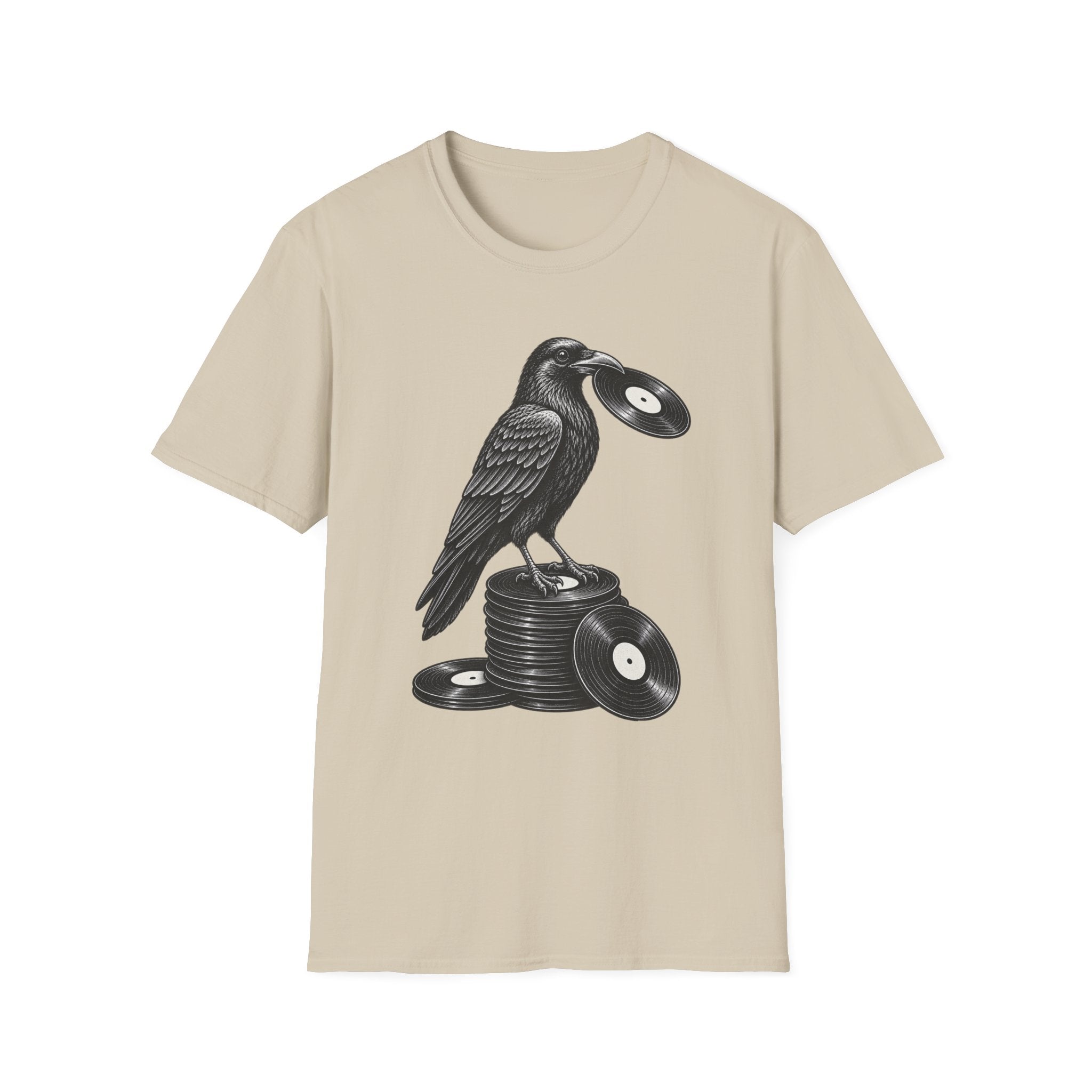 Crow Standing on Vinyl T-Shirt
