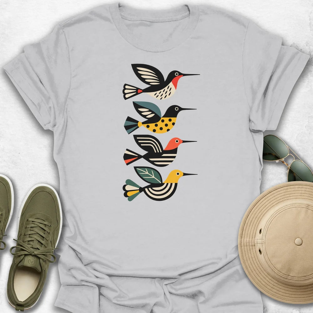Geometric Hummingbird Quartet T-Shirt